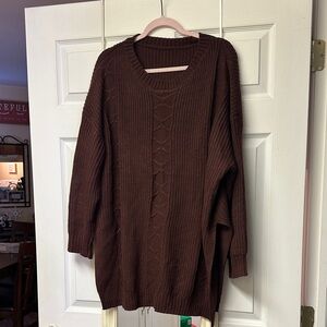 SHEIN Curve Rich Brown Sweater